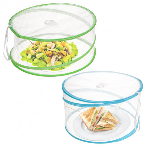 Zestaw Moskitier Na Stelażu Na Talerz Owoce Klosz Osłona Na Żywność Przed Owadami 2 Szt.