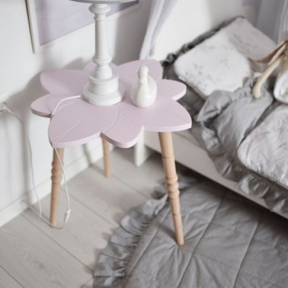 Stolik nocny dla dzieci kwiatek - drewno Bemini
