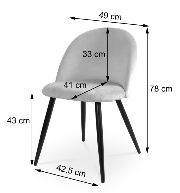 BETTSO Eleganckie krzesło tapicerowane SOLO - antyczny róż / noga czarna