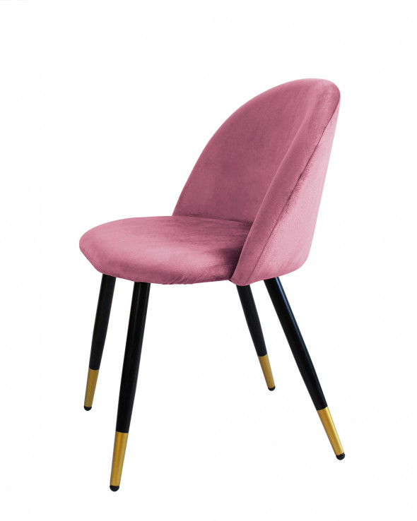 BETTSO Eleganckie krzesło tapicerowane SOLO - antyczny róż / noga czarno-złota