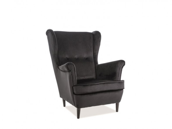 BETTSO FOTEL LORD VELVET CZARNY / BLUVEL 19 / WENGE