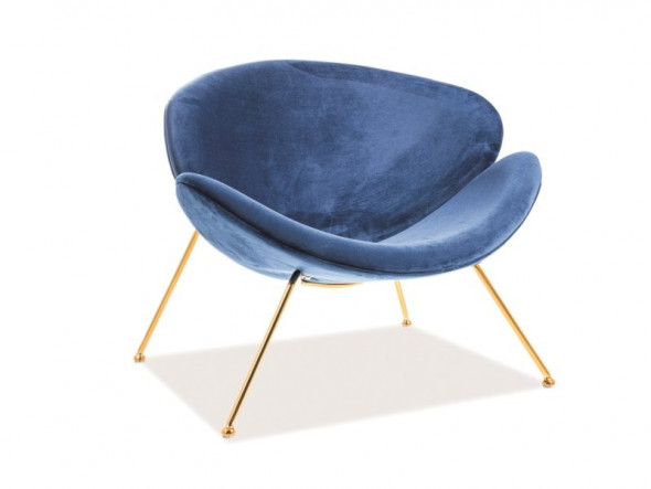 BETTSO FOTEL MAJOR VELVET GRANATOWY / ZŁOTY BLUVEL 86