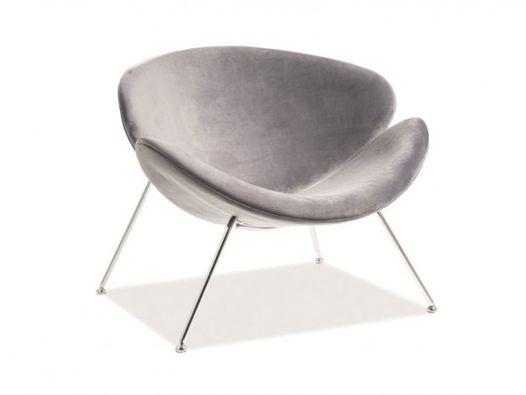 BETTSO FOTEL MAJOR VELVET SZARY / CHROM BLUVEL 14