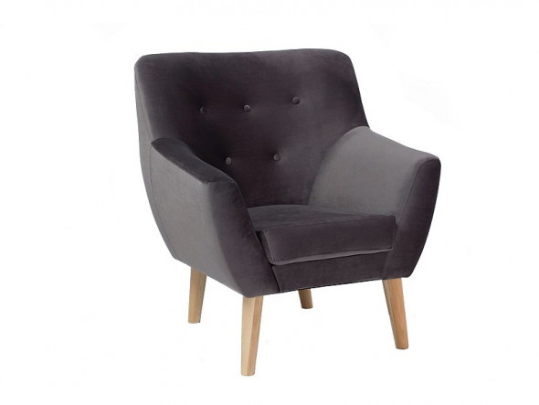BETTSO FOTEL NORDIC 1 VELVET SZARY / BLUVEL 14 / BUK