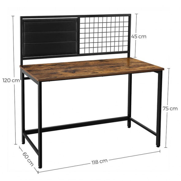 BETTSO Industrialne biurko z przybornikiem / Rustic brown