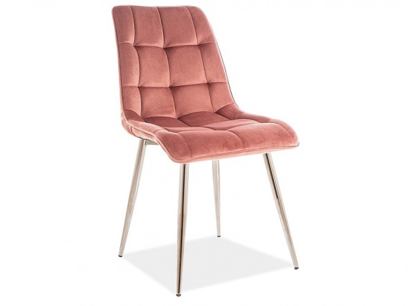 BETTSO KRZESŁO CHIC VELVET CHROM STELAŻ / RÓŻ ANTYCZNY BLUVEL 52