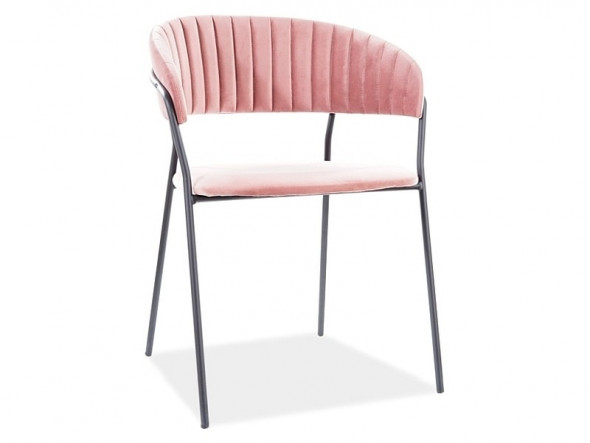 BETTSO KRZESŁO LIRA B VELVET CZARNY STELAŻ/RÓŻ ANTYCZNY TAP.151