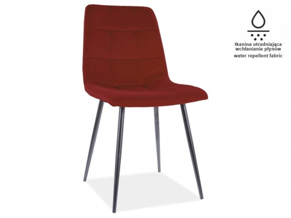 BETTSO KRZESŁO MILA MATT VELVET 59 CZARNY STELAŻ / BORDO
