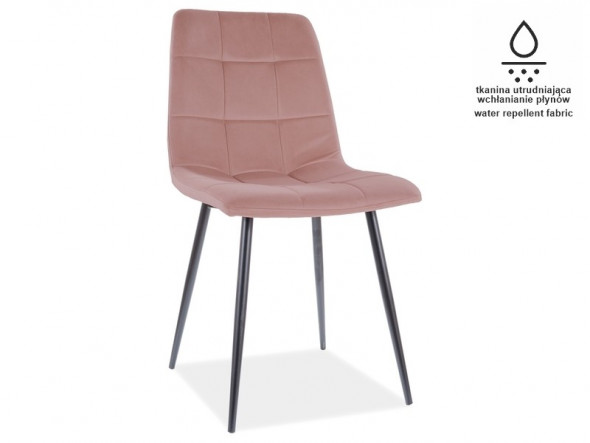BETTSO KRZESŁO MILA MATT VELVET 63 CZARNY STELAŻ / RÓŻ ANTYCZNY