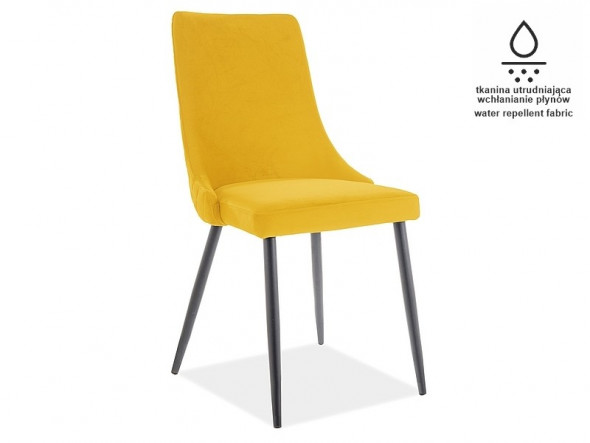 BETTSO KRZESŁO PIANO B MATT VELVET 48 CZARNY STELAŻ / ŻÓŁTY