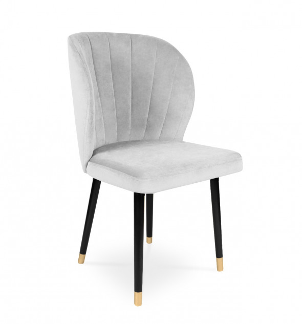 BETTSO Krzesło tapicerowane SANTI velvet jasny szary / PA05