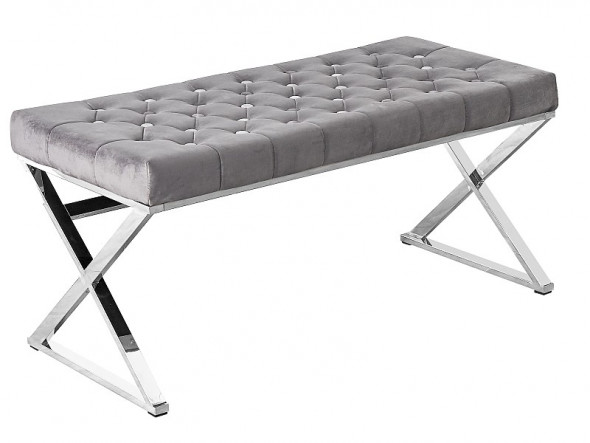 BETTSO ŁAWKA ONYX SREBRNY/SZARY AKSAMIT TAP.187
