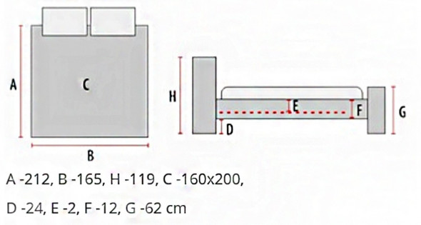 BETTSO ŁÓŻKO MALTA BIAŁY 160X200