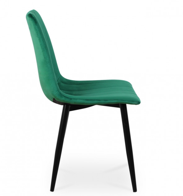 BETTSO Nowoczesne krzesło do jadalni TUX zielony / noga czarna