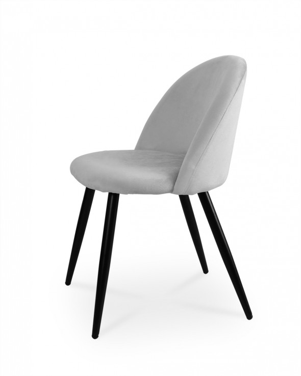 BETTSO Nowoczesne krzesło tapicerowane SOLO - jasny szary / noga czarna