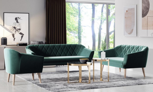 BETTSO Nowoczesny fotel VIVA - granatowy / R81