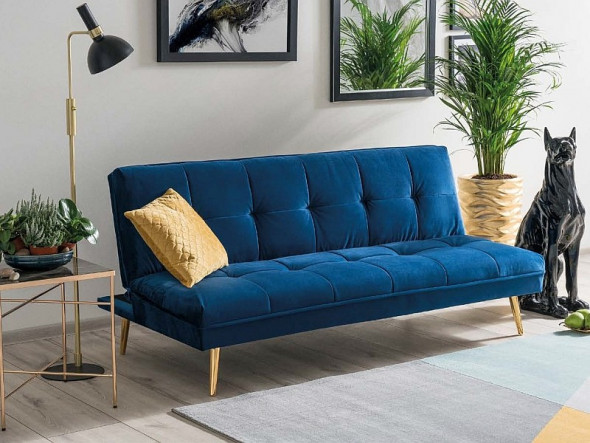 BETTSO SOFA MORITZ VELVET GRANATOWY / TAP.141 / ZŁOTY