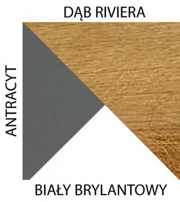 BETTSO WERSO Łóżko - Antracyt / biały brylantowy / riviera / W10