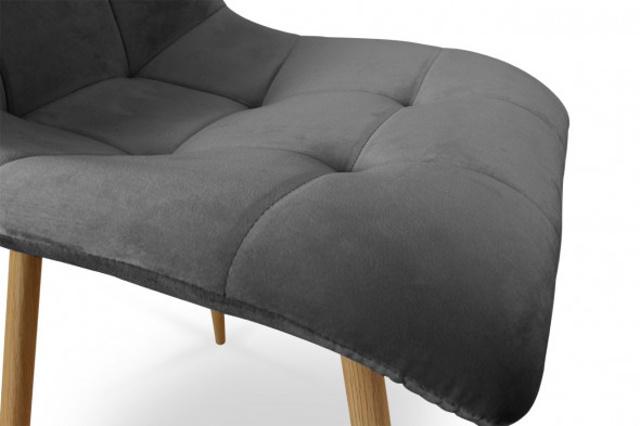 BETTSO Wygodne krzesło tapicerowane Ben - czarny / noga czarna