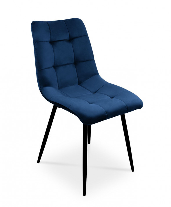BETTSO Zestaw 4 krzeseł BEN do nowoczesnej jadalni -  granatowy / noga czarna
