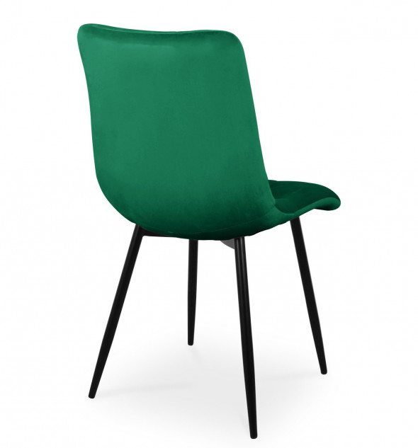 BETTSO Zestaw 4 krzeseł tapicerowanych BEN do jadalni -  zielony / noga czarna