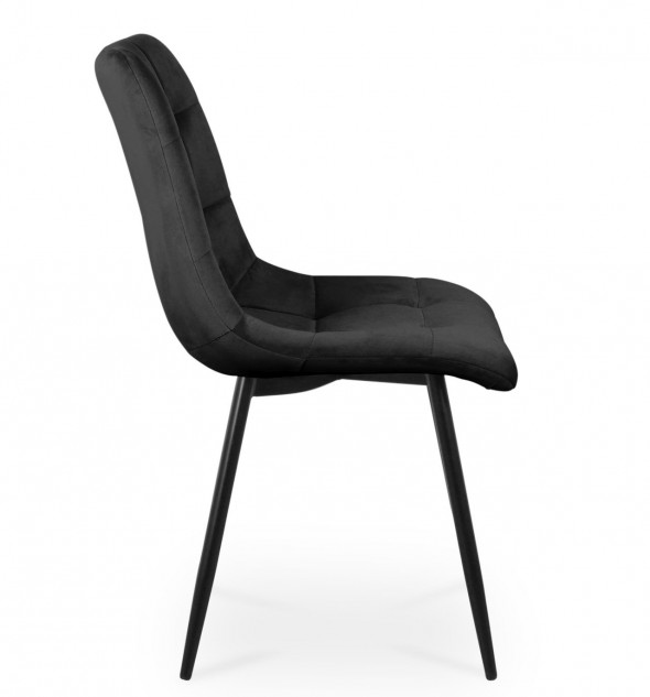 BETTSO Zestaw wygodnych krzeseł Ben do jadalni - czarny / noga czarny