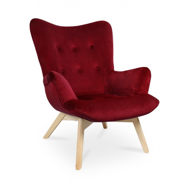 BETTSO Fotel ANGEL bordowy / noga buk / KR02