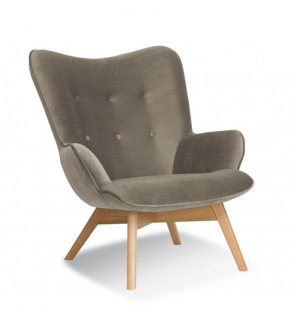 BETTSO Fotel CHERUB beżowy/ noga dąb/ PA03