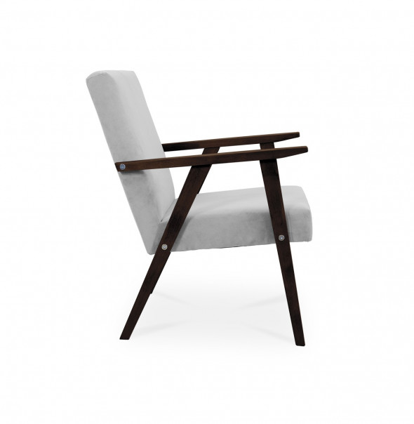 BETTSO Fotel LISEK - PRL / jasny szary / noga orzech