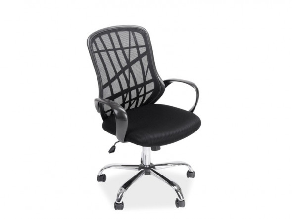 BETTSO Fotel obrotowy DEXTER w kolorze czarnym z podłokietnikami