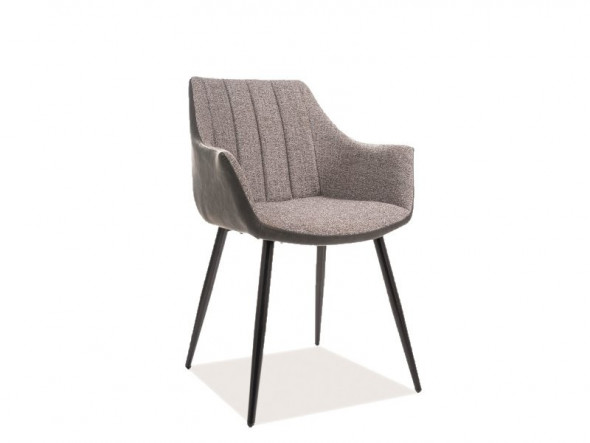 BETTSO KRZESŁO BRUNO CZARNY STELAŻ / SZARY TAP.144