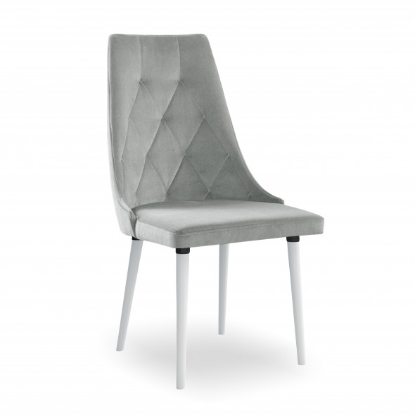 BETTSO Krzesło z pikowaniem CARO VELVET  srebrny / PA05