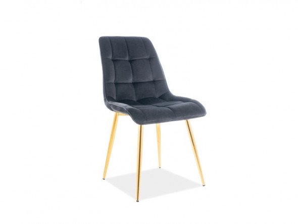BETTSO KRZESŁO CHIC VELVET CZARNY / NOGI ZŁOTE - Bluvel 19