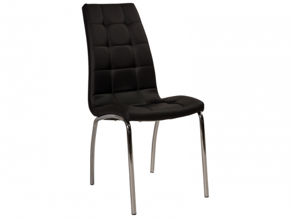 BETTSO KRZESŁO H104 CZARNA EKOSKÓRA / NOGA CHROM