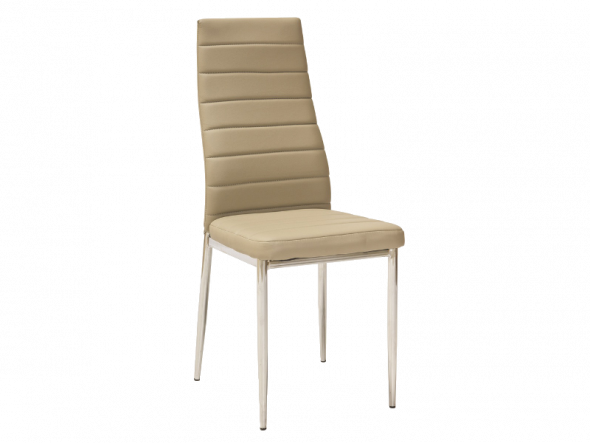 BETTSO KRZESŁO H261 CIEMNY BEŻ/CHROM EKOSKÓRA