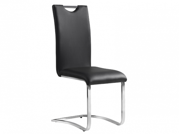 BETTSO KRZESŁO H790 CZARNA EKOSKÓRA / NOGA CHROM