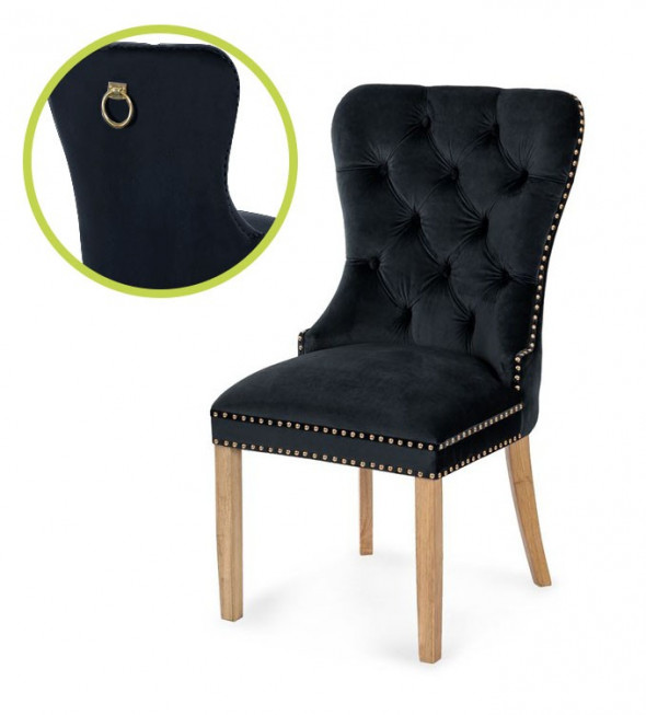 BETTSO krzesło MADAME II GOLD czarny /dąb TR16