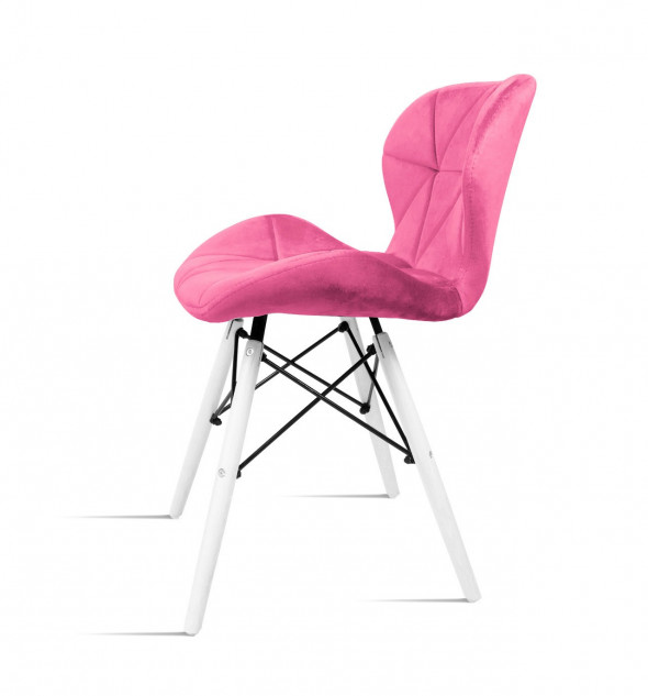 BETTSO krzesło Milo Velvet różowy - noga biała