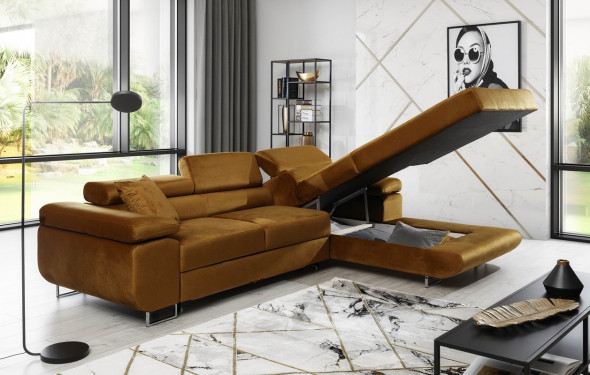 BETTSO Narożnik ARMANDO komfortowy z funkcją spania