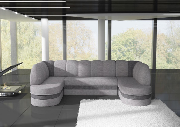 BETTSO Narożnik do salonu KAREN z funkcją spania i dwoma  pojemnikami na pościel