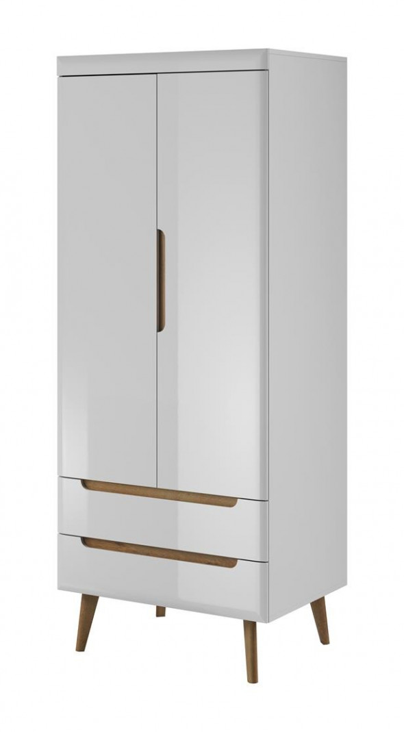 BETTSO NODIS - Szafa dwudrzwiowa NSZ80 z szufladami biała