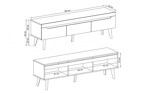 BETTSO NODIS - Szafka NRTV160 Dąb artisan
