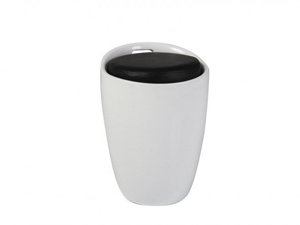 BETTSO PUF JIM BIAŁY/CZARNA PODUSZKA