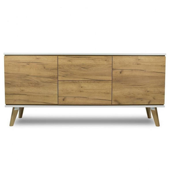 BETTSO Szeroka komoda 160 cm - Skandica JORGEN 2+2 – złoty dąb