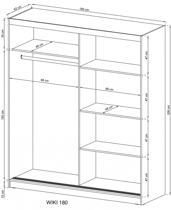 BETTSO WIKI bez aplikacji - Szafa 180 / Grafit