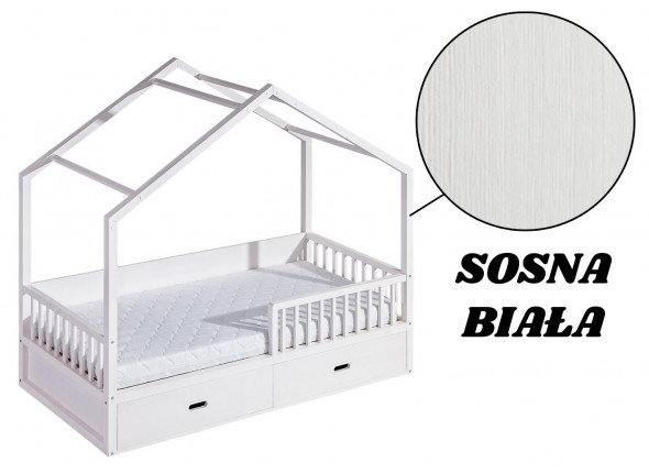 BETTSO WIKTOR Łóżko pojedyncze - Sosna biała