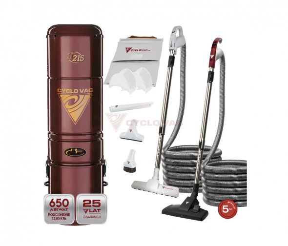 Odkurzacz centralny Cyclo Vac H215 + zestaw Modern Max