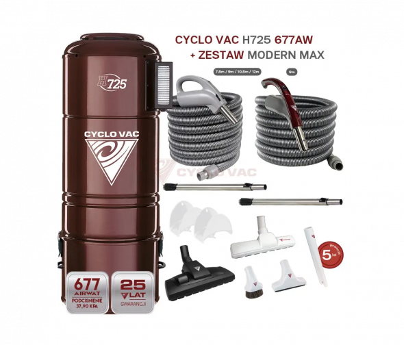 Odkurzacz centralny Cyclovac H725 + Zestaw Modern Max