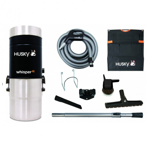 Odkurzacz centralny Husky WHISPER2 + zestaw sprzątający Superior