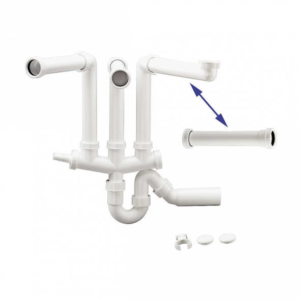 Blanco Łącznik 2x3,5 + 1x1,5 lub 3x3,5 z syfonem sztywnym